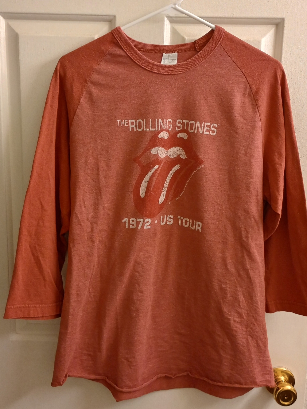 Rolling Stones 1972 North American Tour Shirt 2004 Musidor Reprint XL 3/4 Sleeve